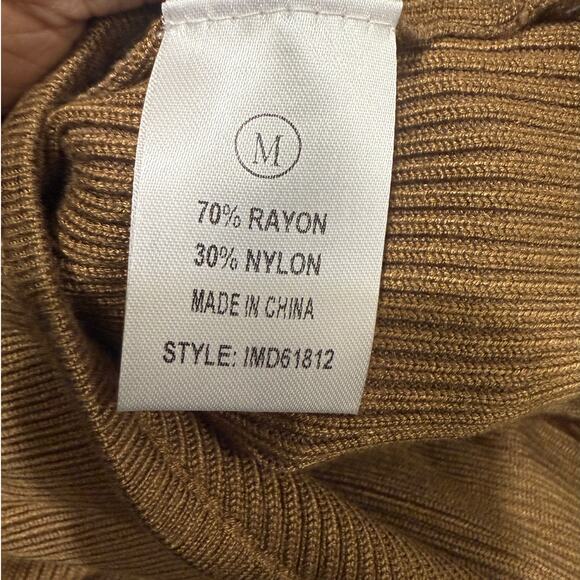 NWT Fashion Nova Tamara Camel Ribbed Knit Sweater Maxi Bodycon Dress Size M - Picture 11 of 13